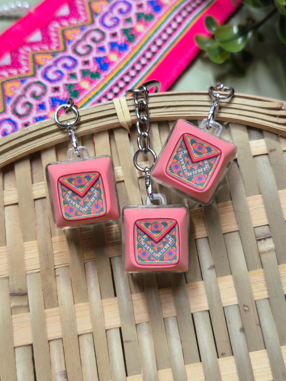 Hmong PajNtaub Fidget Keychain