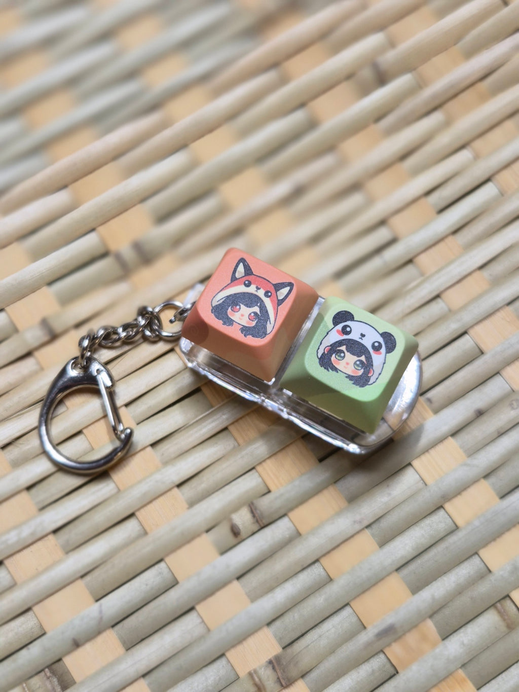 Customizable Chibi Fidget Keychains (2 Buttons)