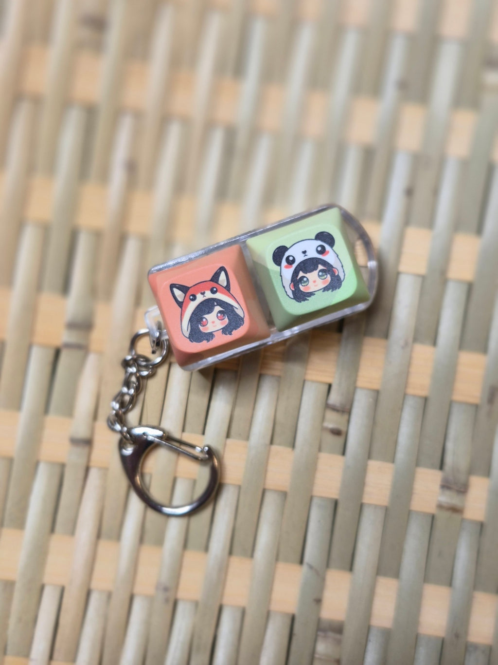 Customizable Chibi Fidget Keychains (2 Buttons)