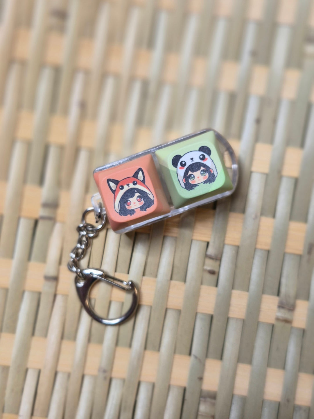 Customizable Chibi Fidget Keychains (2 Buttons)
