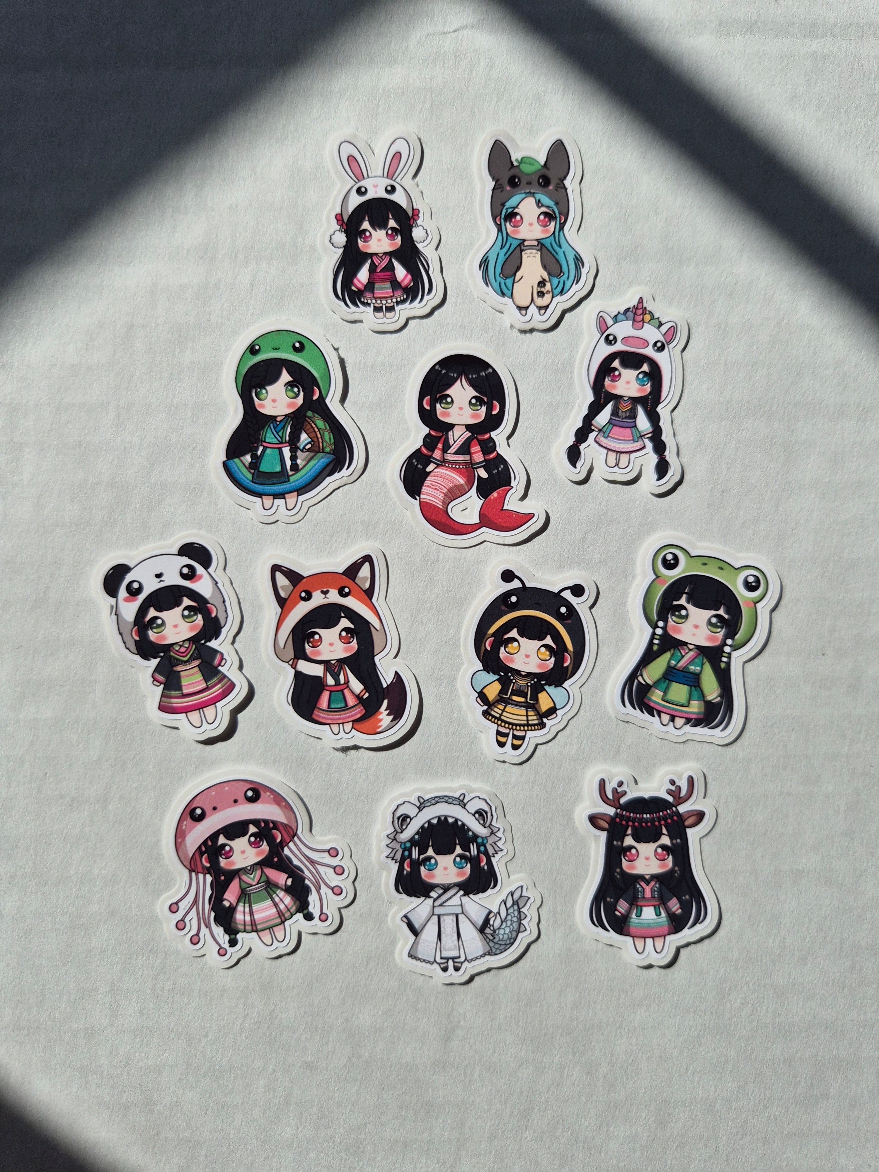 Chibi Animal Sticker Flakes