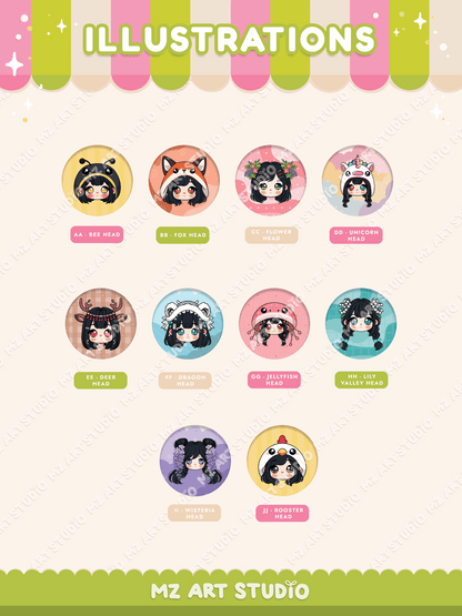 Chibi Magnet Button